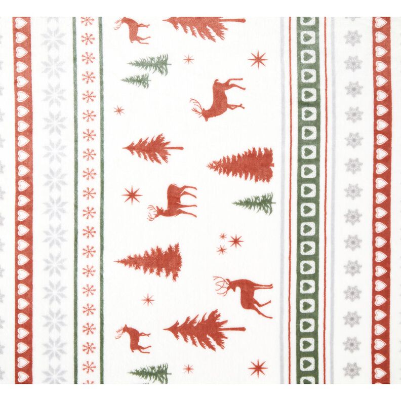 Cosy Fleece Deer in the snow – ivory/copper,  image number 1