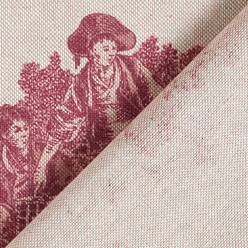 Decor Fabric Half Panama Shepherd Picnic – burgundy/natural,  image number 4