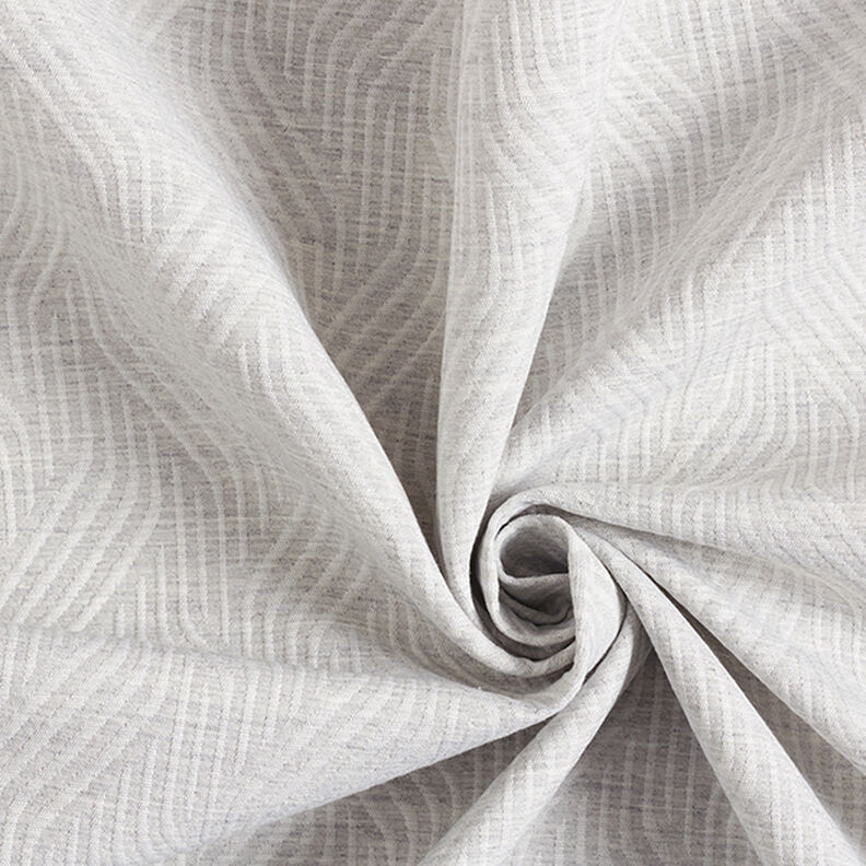 Decorative jacquard fabric, wavy lines – light grey, image number 3