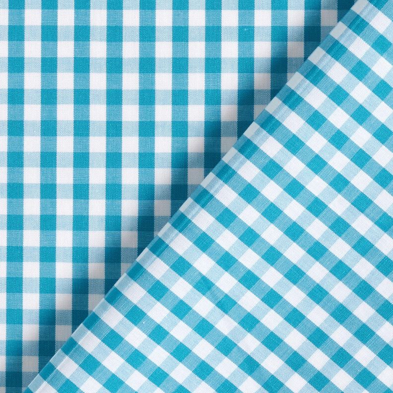 Cotton Poplin small gingham check – turquoise/white,  image number 3