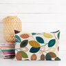 Decor Fabric Panama dotted leaves – offwhite/petrol,  thumbnail number 8