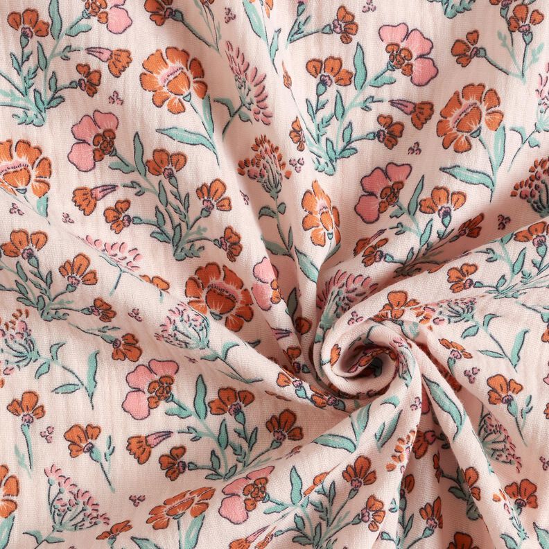 Double Gauze/Muslin Flower Meadow | Poppy Fabrics – rosé,  image number 3