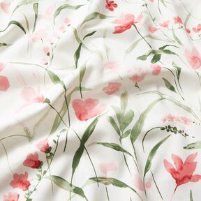 Decor Fabric Half Panama freesias – ivory/light pink, 