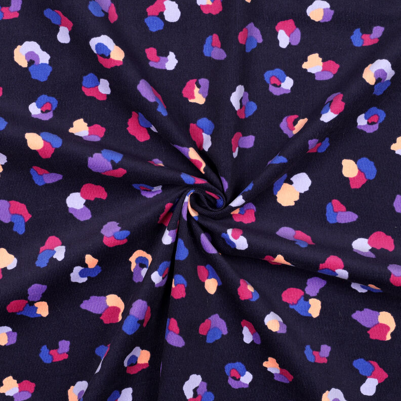 Baby Cord colourful leopard print | Poppy Fabrics – navy blue,  image number 3