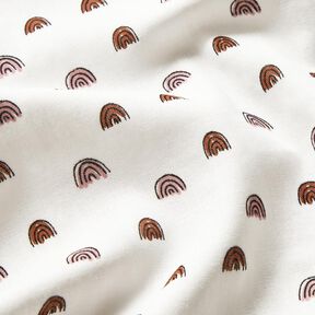 Muslin small rainbows, smooth – ivory/pink | Remnant 90cm, 