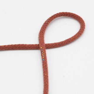 Cotton cord Lurex [Ø 5 mm] – terracotta, 