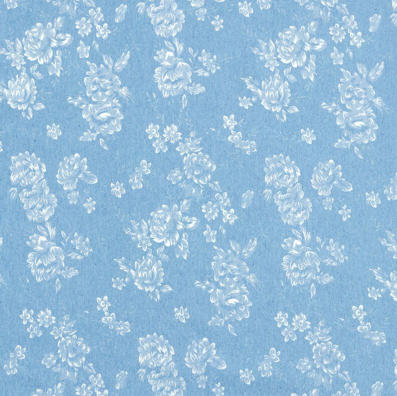Chambray Small Roses – light blue/offwhite,  image number 1