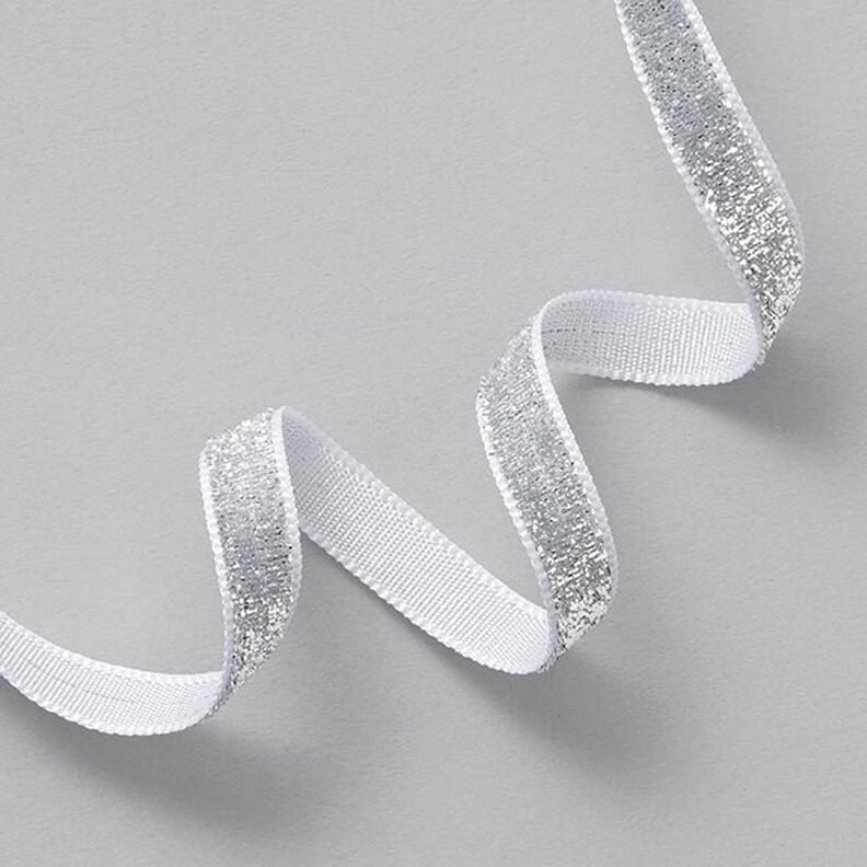Velvet ribbon Metallic [10 mm] – metallic silver,  image number 1