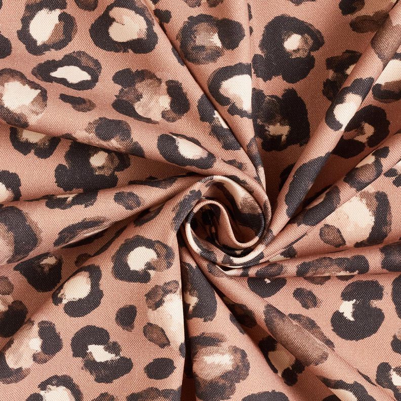 Decor Fabric Canvas Leopard polka dots – cinnamon/black, image number 3