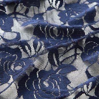 Soft Mesh Lace roses – navy blue, 