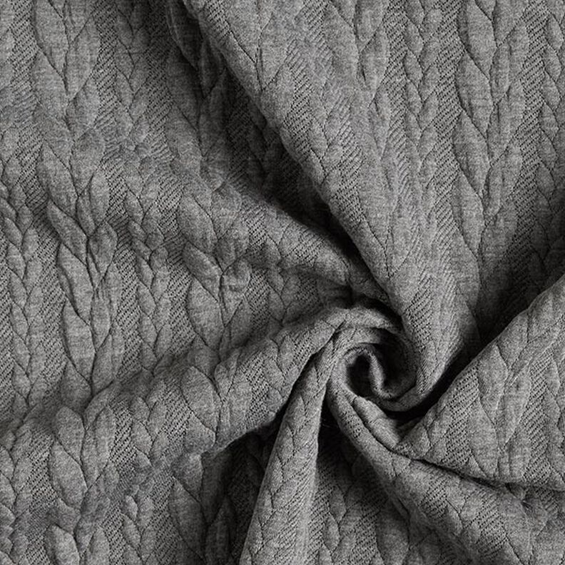 Cabled Cloque Jacquard Jersey – light grey,  image number 3