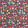Cotton Cretonne Vegetable diversity – aubergine/green,  thumbnail number 1