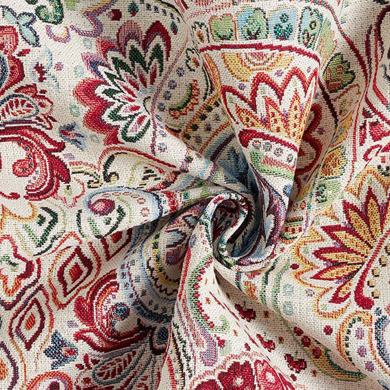 Decor Fabric Tapestry Fabric Colourful Paisley – offwhite,  image number 3