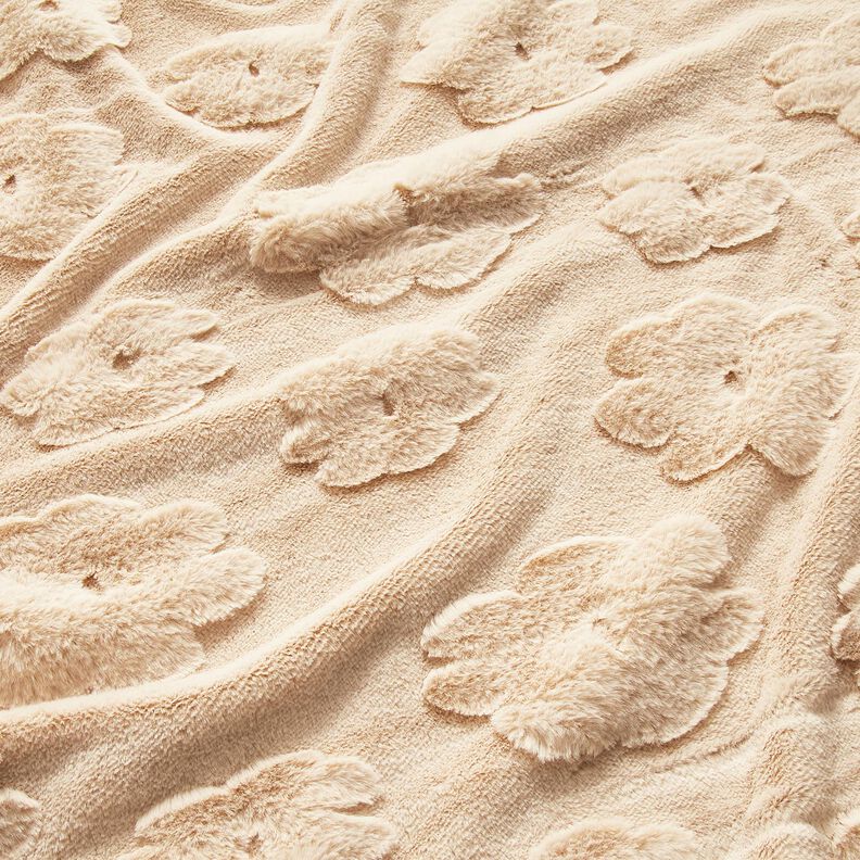 3D Faux Fur Floral Pattern – natural,  image number 2