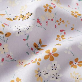 Delicate flowers cotton poplin – pastel mauve/curry yellow, 