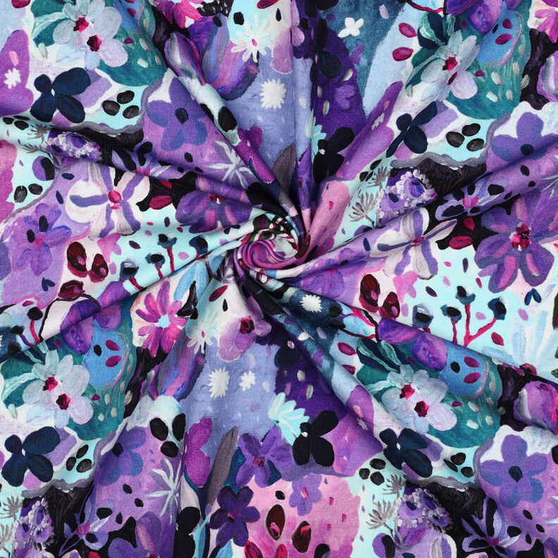 Sweatshirt Fabric Settle Petal Digital Print | Nerida Hansen – ice blue/lilac,  image number 3