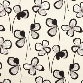 Decor Fabric Half Panama abstract clover &ndash; natural/black, 