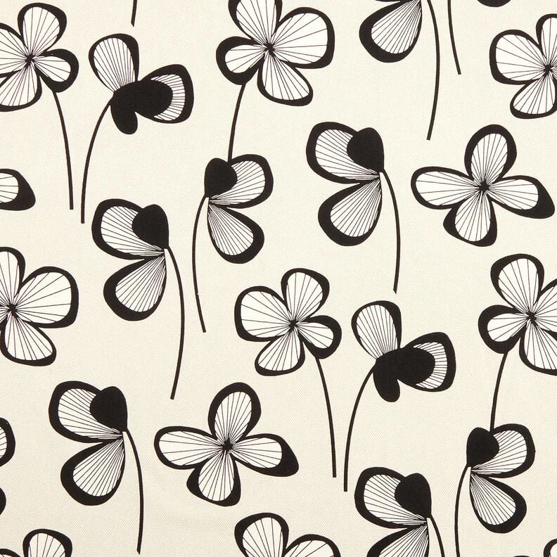 Decor Fabric Half Panama abstract clover &ndash; natural/black,  image number 1