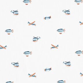 GOTS Cotton Jersey Retro flying objects Digital Print – ivory, 
