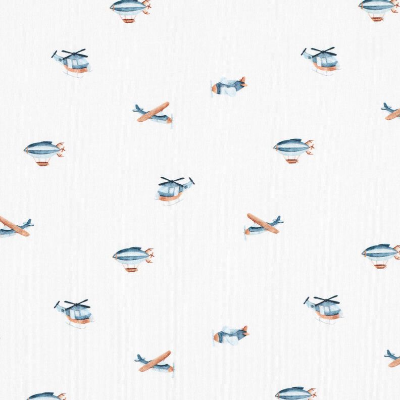 GOTS Cotton Jersey Retro flying objects Digital Print – ivory,  image number 1
