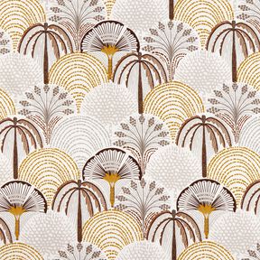 Decor Fabric Cotton Twill abstract palm fans – curry yellow/ivory, 