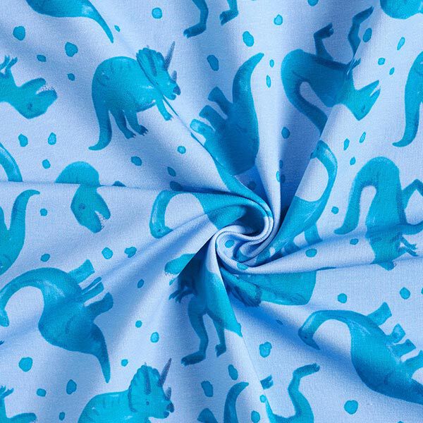 French Terry dinosaurs | PETIT CITRON – light blue,  image number 3