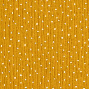 Double Gauze/Muslin Polka Dots – curry yellow/white, 