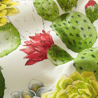 Decorative fabric Canvas Cacti – natural/green, 