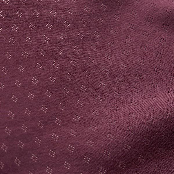 Fine Jersey Knit with Openwork – aubergine,  image number 3