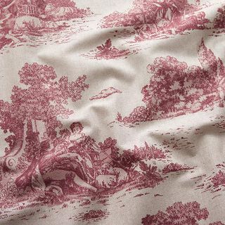Decor Fabric Half Panama Shepherd Picnic – burgundy/natural, 