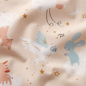 Cotton Poplin Animals in the Cloud World – light beige, 