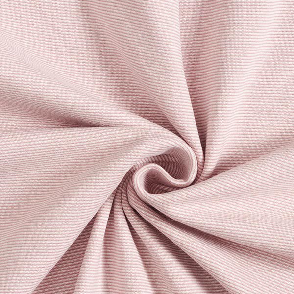 Tubular cuff fabric narrow stripes – dusky pink/offwhite,  image number 1