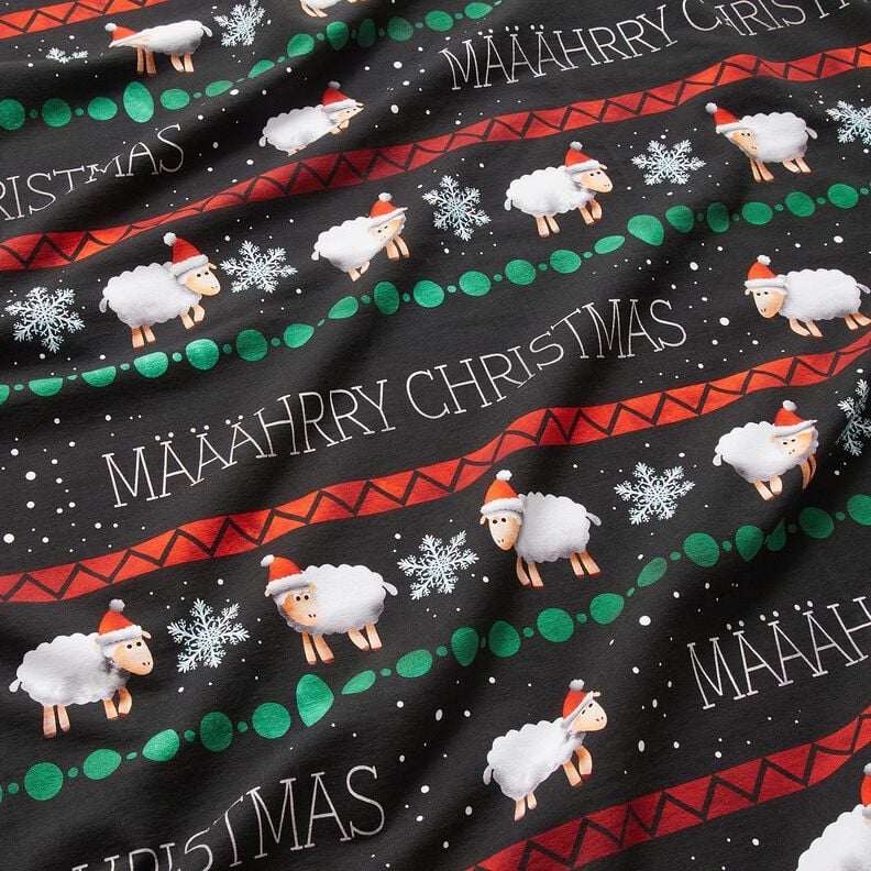 French Terry Määährry Christmas | Glitzerpüppi – black/chili, image number 2