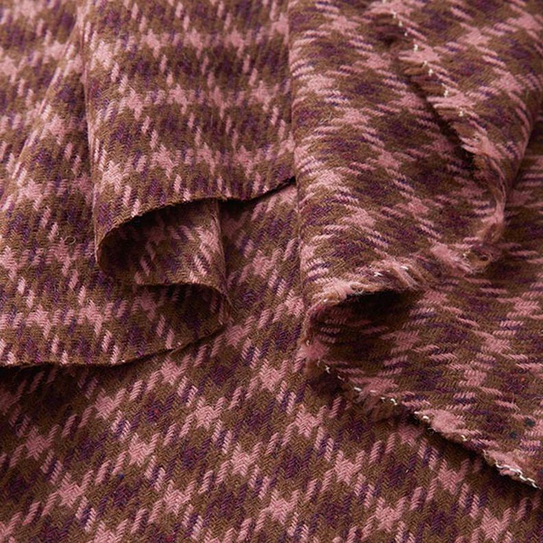 Plaid Wool Blend – brown/dark dusky pink,  image number 3