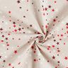 Decor Fabric Half Panama Festive Stars – beige/dark red,  thumbnail number 3