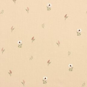 Cotton Flannel delicate flowers &ndash; sand, 