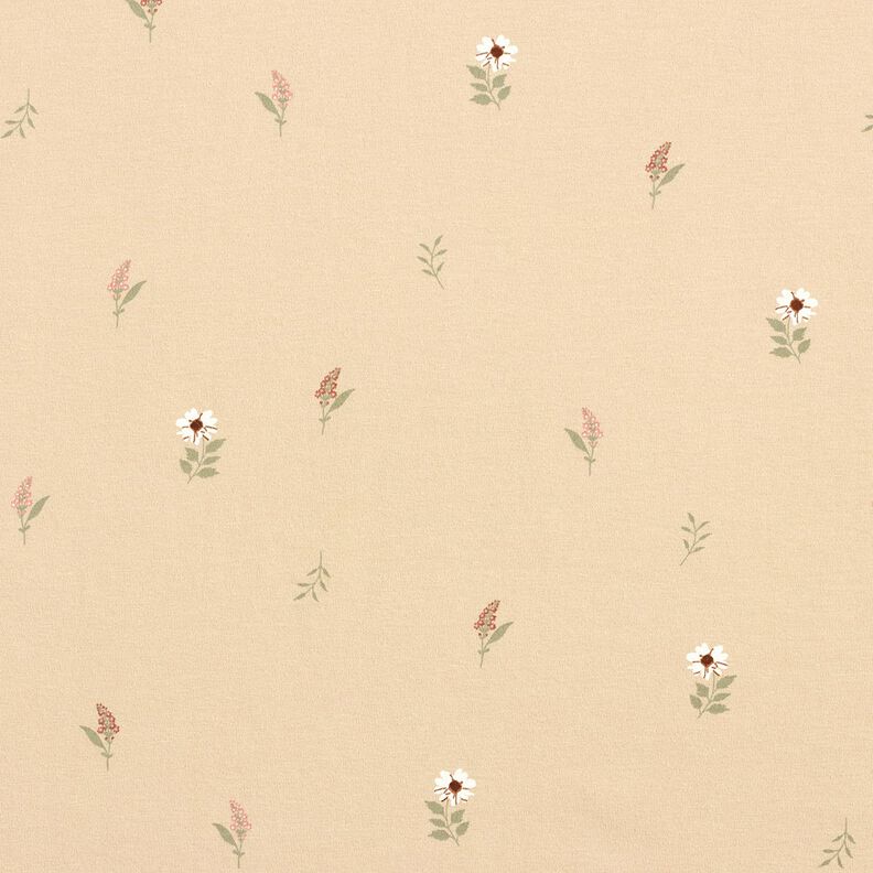 Cotton Jersey delicate flowers &ndash; sand,  image number 1