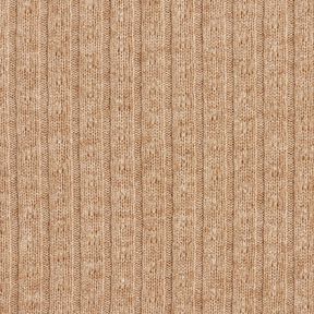 Knit Fabric Ajour elegant glitter stripes – light brown, 