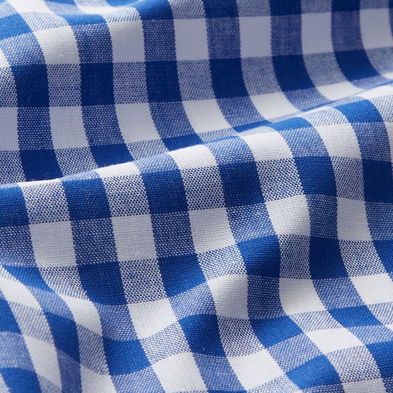 Cotton Vichy check 1 cm – royal blue/white, image number 2