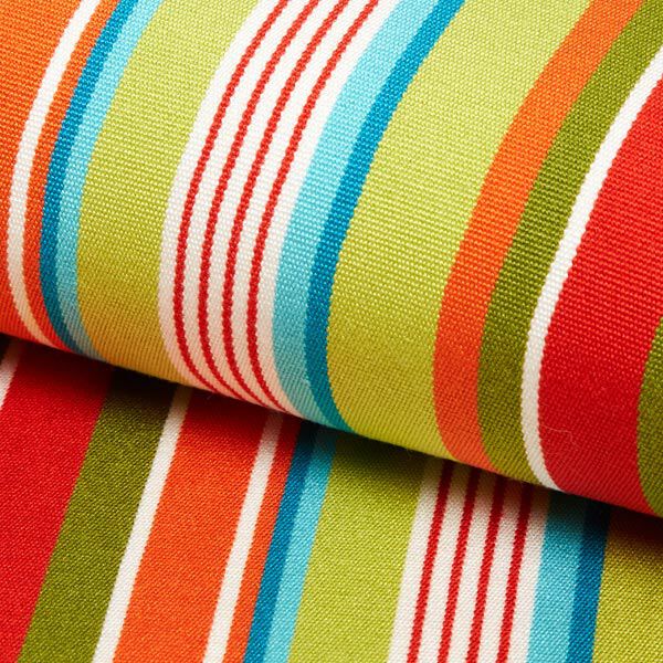 Outdoor Deckchair fabric Longitudinal stripes, 44 cm – green/red,  image number 1