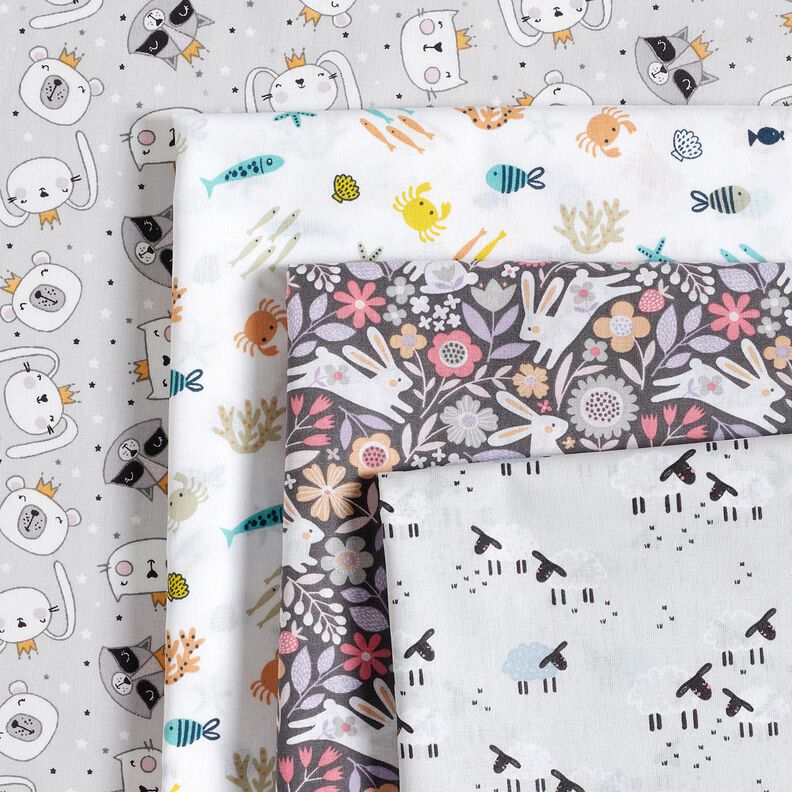 Cotton Poplin Underwater world – white,  image number 5