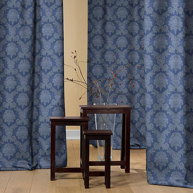 Decor Fabric Jacquard Damasco 280 cm – royal blue,  image number 3