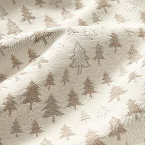 Decor Fabric Jacquard glittering fir trees – beige/silver, 