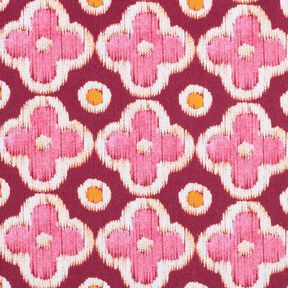 Decor Fabric Canvas Embroidery look – burgundy/pink, 