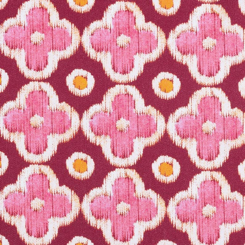 Decor Fabric Canvas Embroidery look – burgundy/pink, image number 1