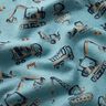 Brushed Sweatshirt Fabric construction site vehicles | by Poppy – blue grey,  thumbnail number 2