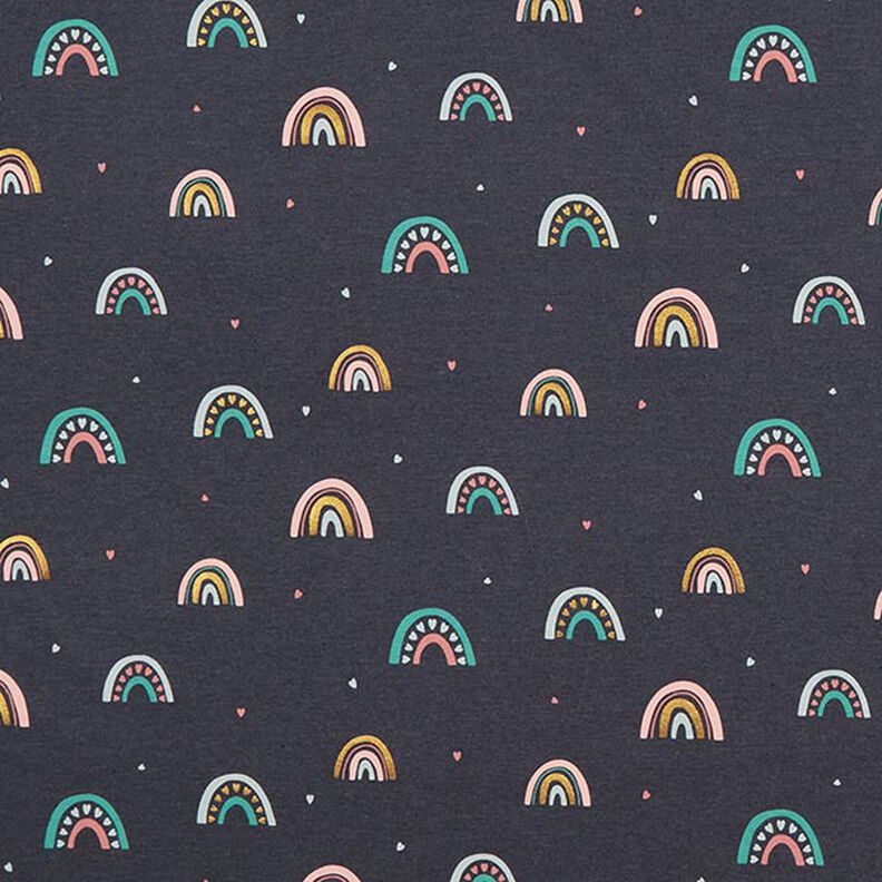 Cotton Jersey Rainbows Foil Print – navy blue/anthracite,  image number 1