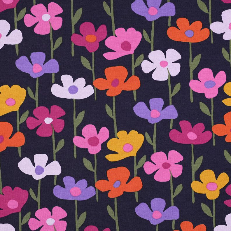 French Terry colourful flowers | Poppy Fabrics – navy blue,  image number 1