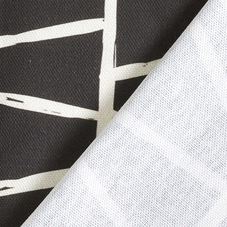 Decor Fabric Half Panama Abstract Lines – ivory/black,  image number 4