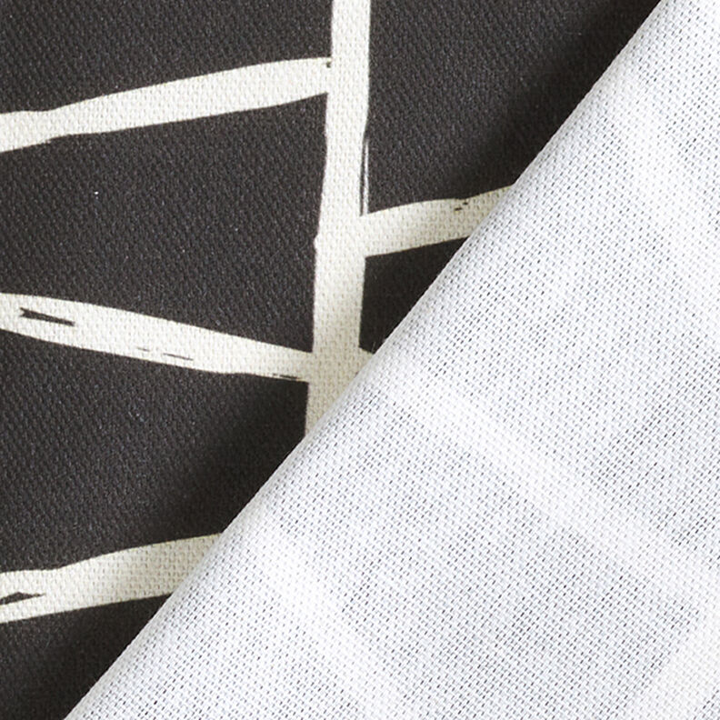 Decor Fabric Half Panama Abstract Lines – ivory/black, image number 4